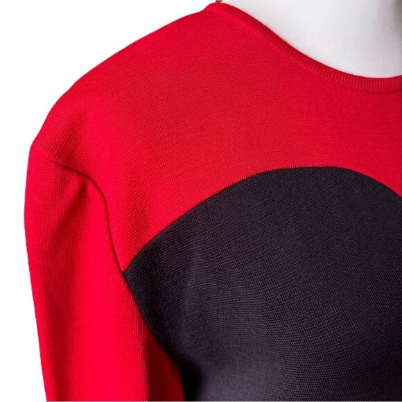 Chance Encounters Wool Blend Yin Yang Dress | Vintage | Sz. L - Picture 3 of 9